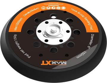 MAXXT 6"(150mm)  Hook & Loop DA Sander Backing Plate Pad, Multi-Hole Pattern Dustless - Dual-Action Random Orbital Sanding Pad - Low Profile Edge, Medium Density - for MAXXT Brushless Orbit Sander R7303